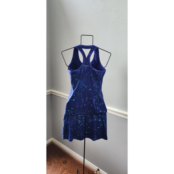 Adidas Women's Response Trend Skirt Top Blue Magenta Dot Splatter Set S - Picture 3 of 11